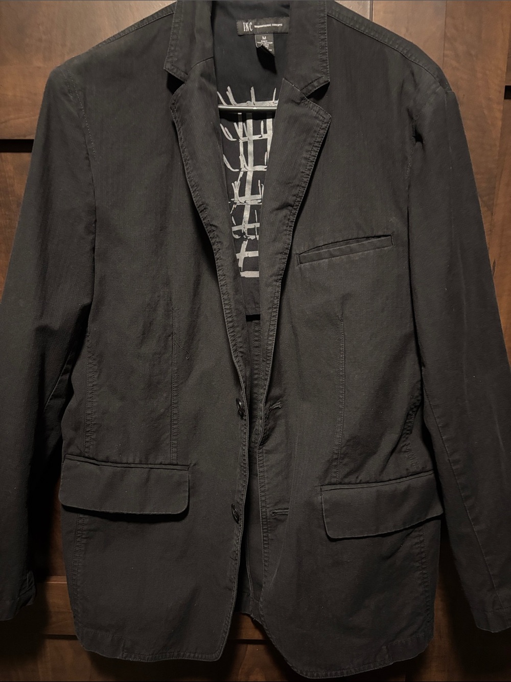 INC International Concepts Men's Black Lightweight Jacket Blazer